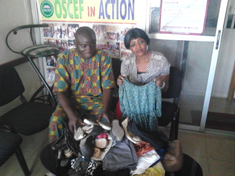 Presentation of clothes, shoes and bags to OSCEF&rsquo;s Out-of-School Children parents/guardian