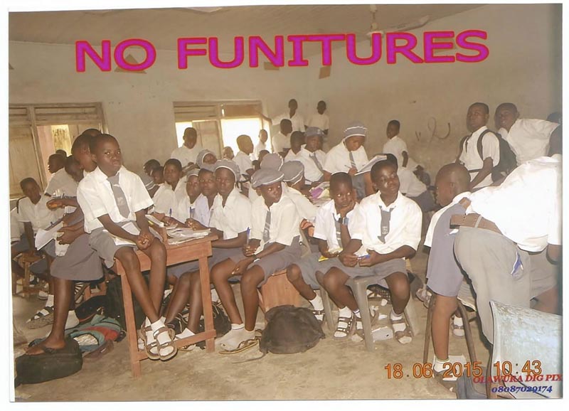 Out-of-School Children Empowerment Foundation (OSCEF), dilapidated School and damage benches
